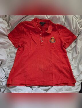 Ralph Lauren Petite Orange Polo with Crest